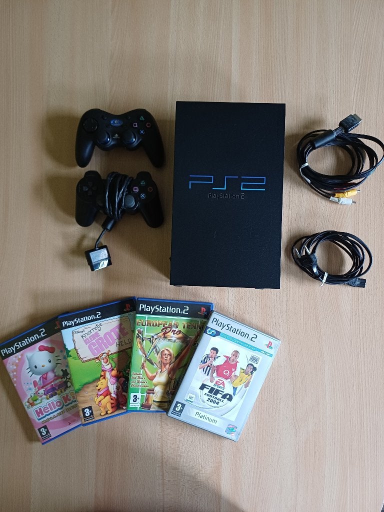 Playstation 2 + 2 console + 4 games, Games en Spelcomputers, Spelcomputers | Sony PlayStation 2, Ophalen, Met 2 controllers, Gebruikt