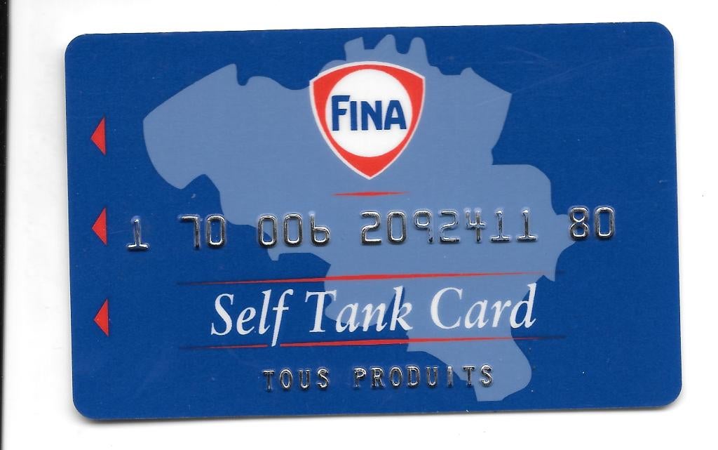 Carte d'essence carburant FINA années 90, Collections, Marques & Objets publicitaires, Utilisé, Autres types, Envoi