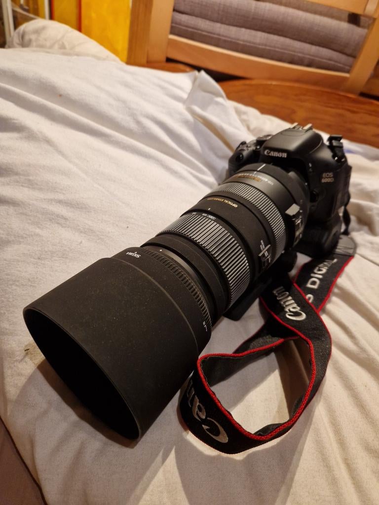 Sigma telelens 120-400 met fototoestel canon 600D, Ophalen, Zo goed als nieuw, Telelens, Zoom