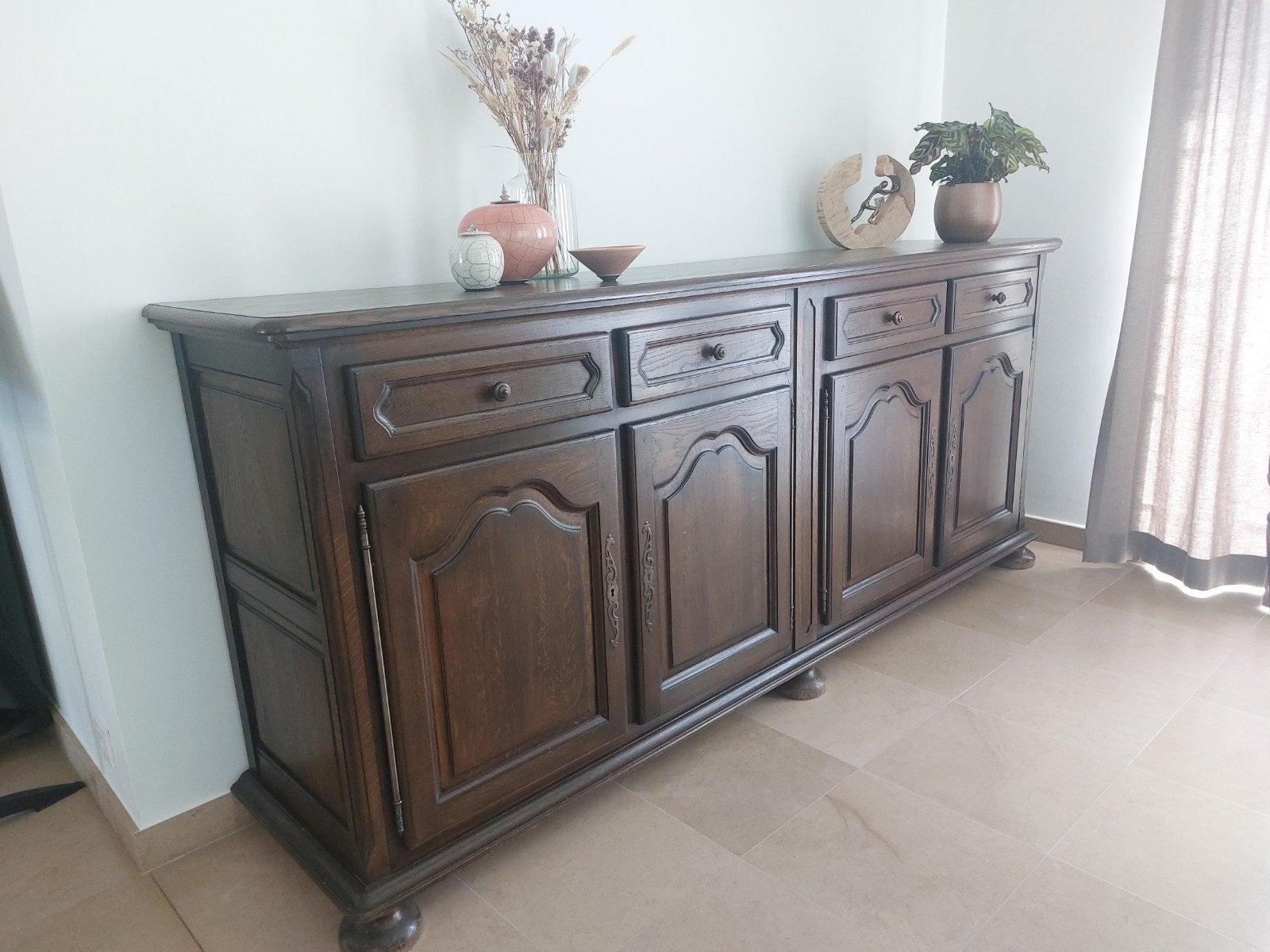 dressoir, vitrinekast, tafel, stoelen, Huis en Inrichting, Ophalen, Eikenhout, Met lade(s)