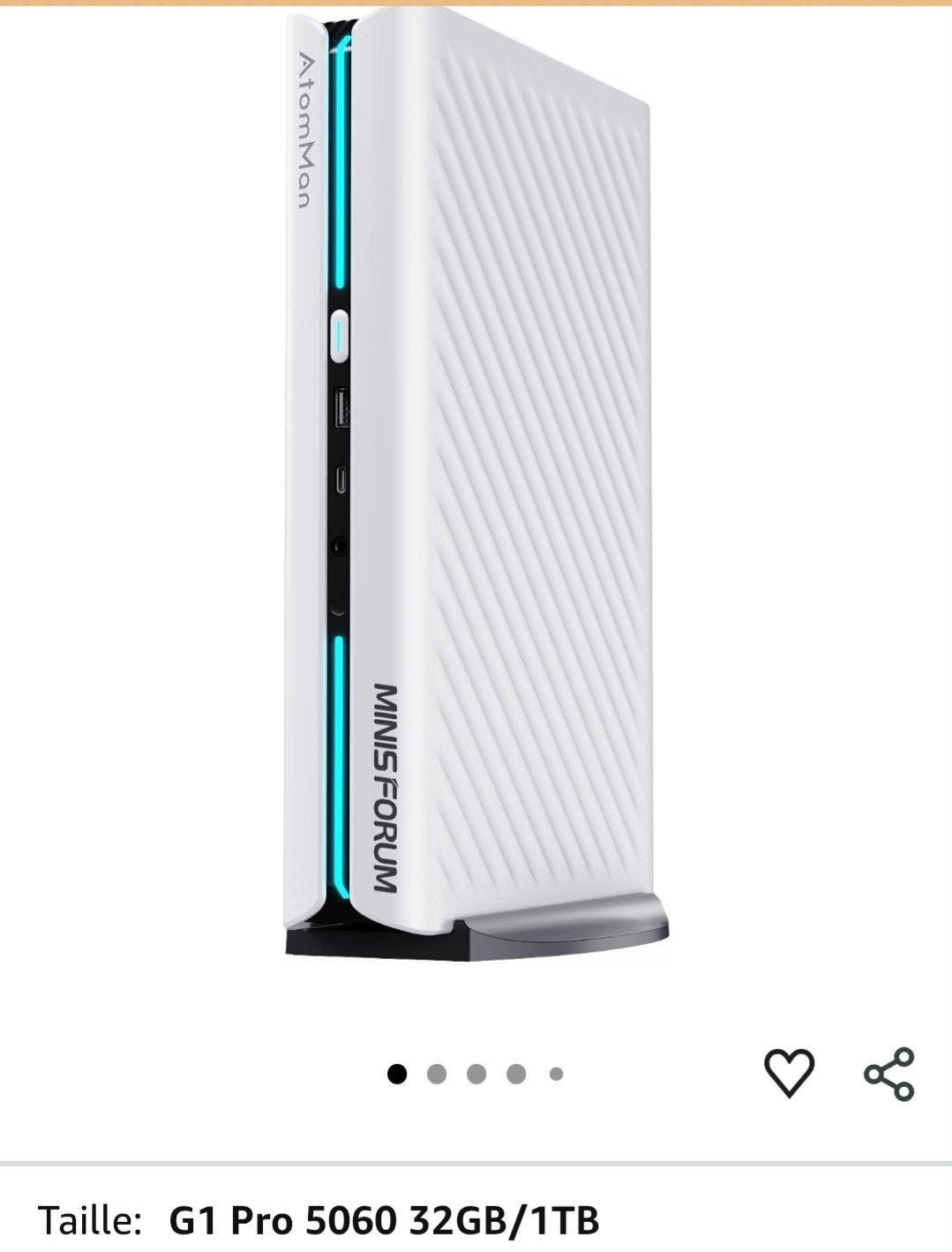 MINISFORUM AtomMan G1 Pro – Ryzen 9 8945HX – RTX 5060 8 Go –, Enlèvement, Gaming, SSD
