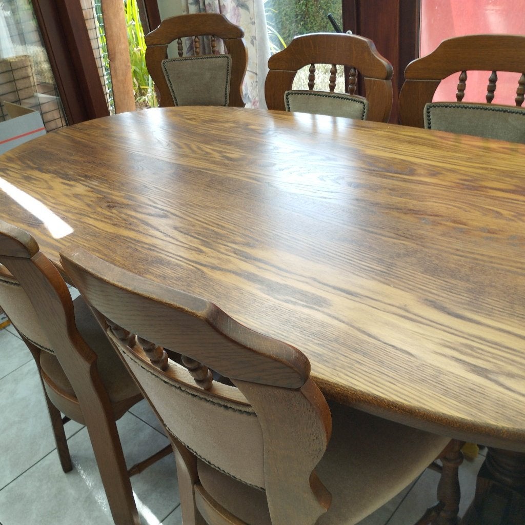 Massief eiken Tafel en stoelen, Ophalen