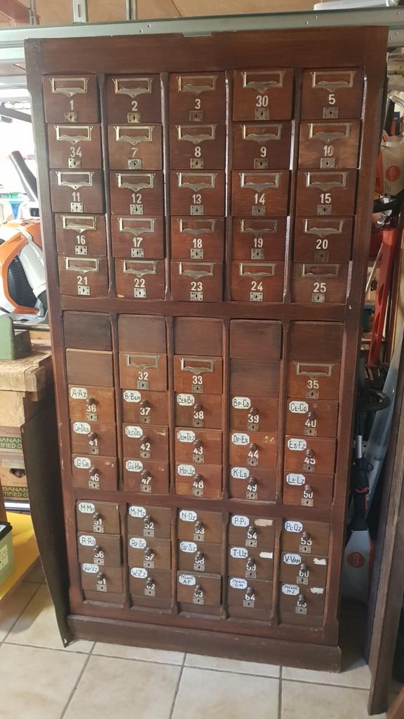 Vintage archiefkast met 65 laden, Ophalen, Gebruikt, Vintage