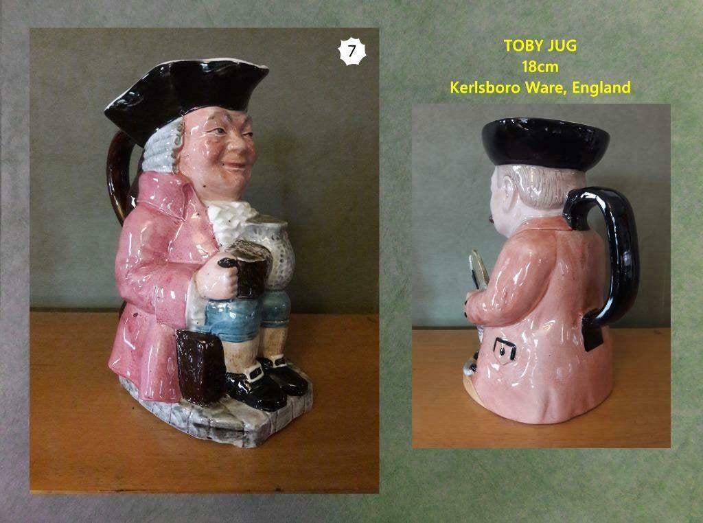 Paar Vintage antieke TOBY keramiek bierkruikjes, Antiek en Kunst, Ophalen of Verzenden