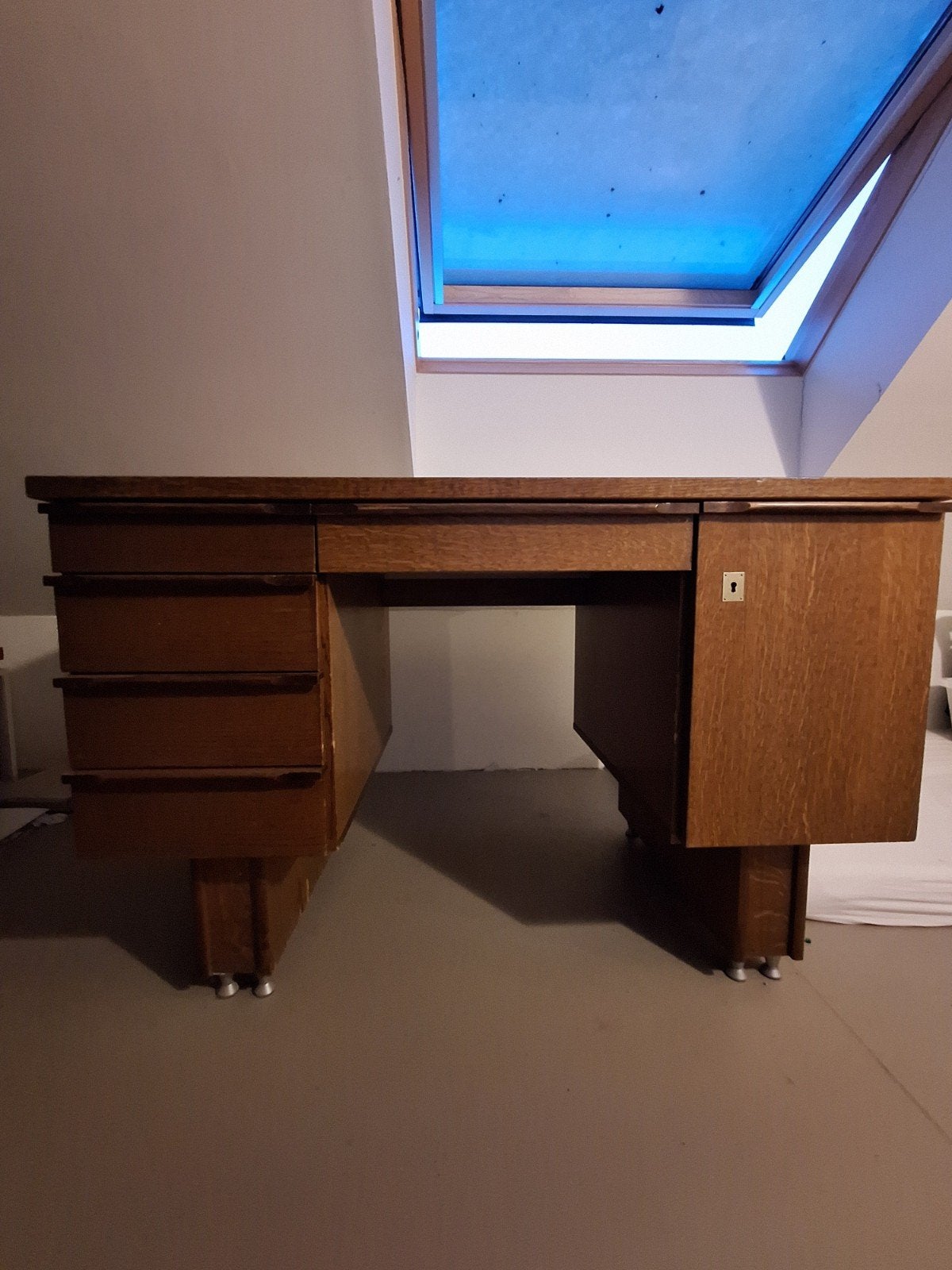 Vintage bureau eik, Maison & Meubles, Bureaux, Vintage, Enlèvement