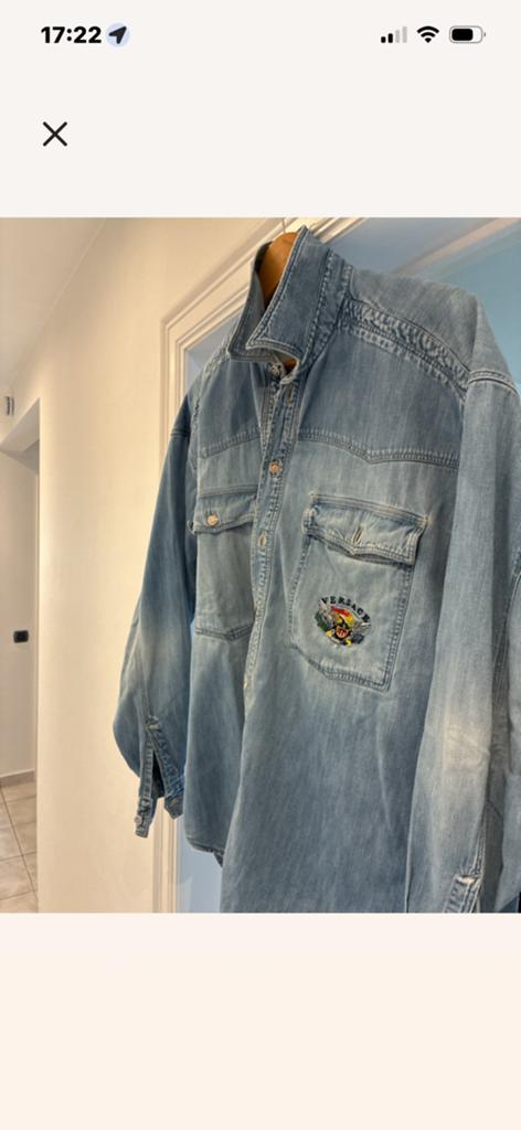 Versace denim shirt vintage : Eagle patch, Ophalen of Verzenden, Gedragen