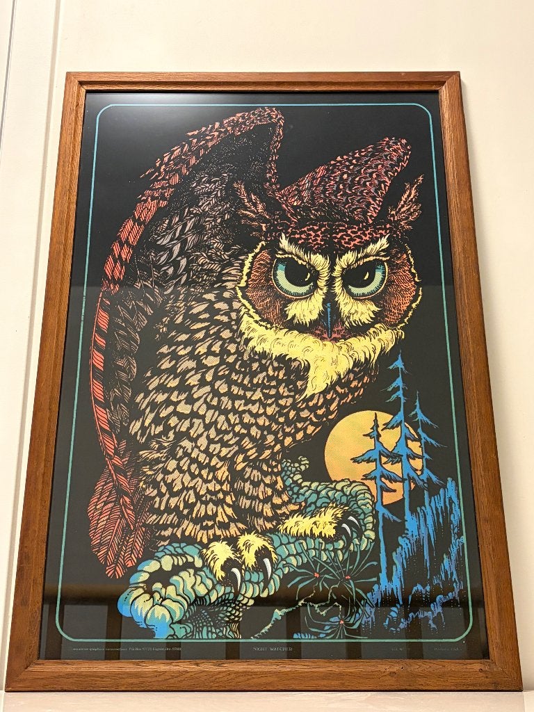 1970s Western Graphics Blacklight Poster "Night Watcher", Ophalen