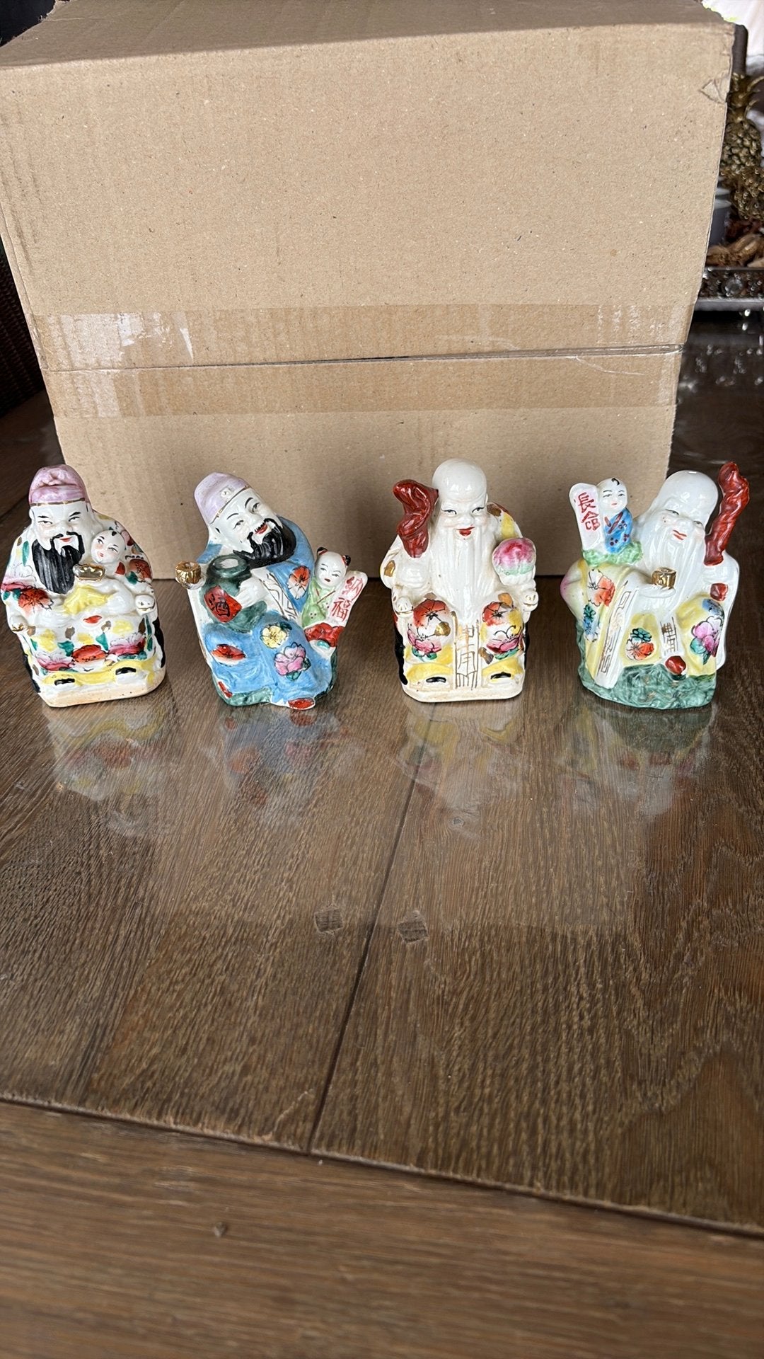 Chinese beeldjes 4 stuks, Ophalen of Verzenden, Gebruikt, Mens