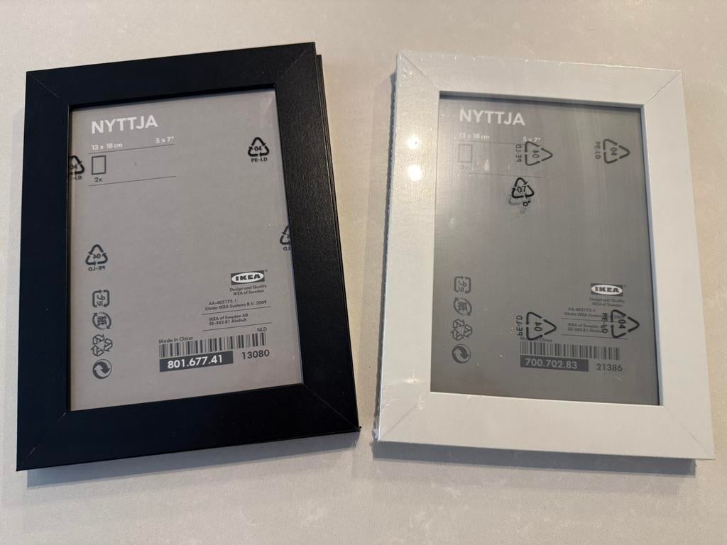 Fotokaders Ikea 13x18 (2x wit, 2x zwart), Ophalen of Verzenden, Zo goed als nieuw