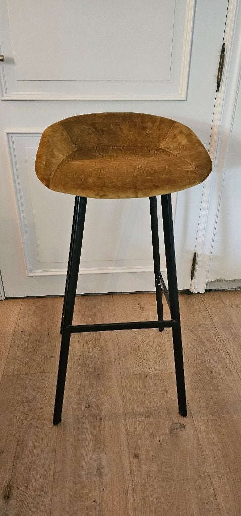 Set van 3 Trendy Velvet Barkrukken, 3 krukken, Ophalen, Zo goed als nieuw, Metaal