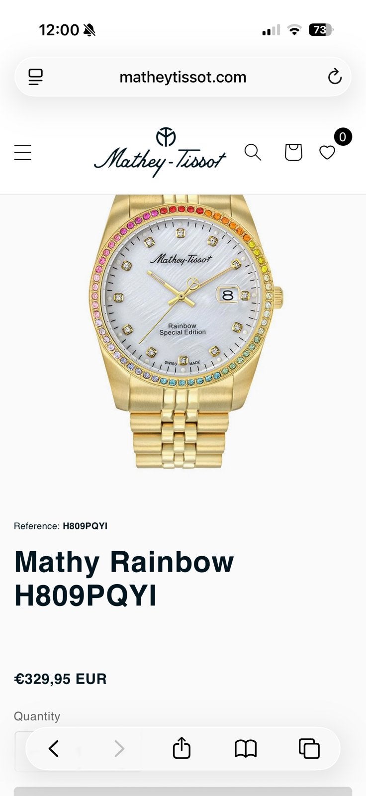 Mathey Tissot - NOUVEAU - édition spéciale arc-en-ciel!, Staal, Staal, Polshorloge, Nieuw