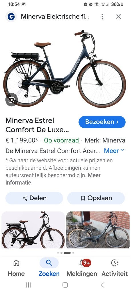 Minerva estrel elektrese fiets zeer goede staat, Fietsen en Brommers, Minder dan 30 km per accu, Gebruikt, 47 tot 51 cm, Ophalen