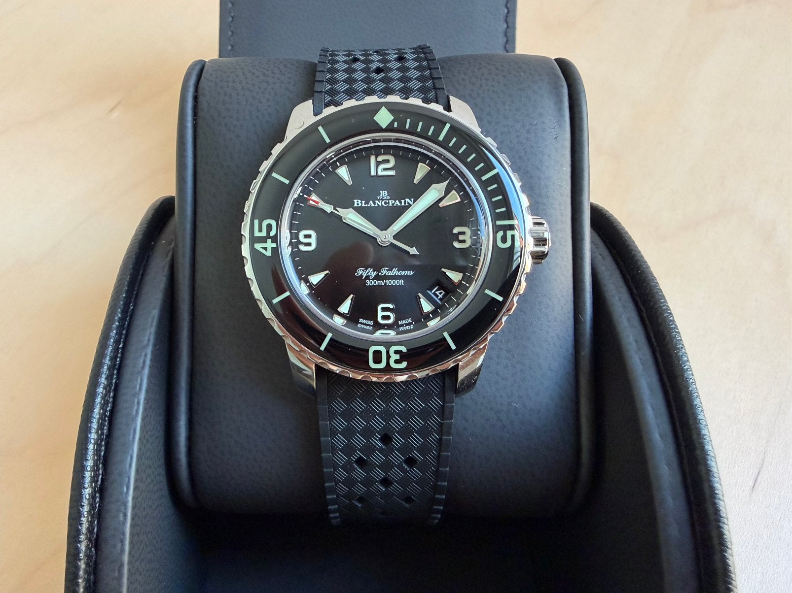 Blancpain Fifty Fathoms Automatic 38mm Steel Watch Horloge, Enlèvement ou Envoi, Comme neuf
