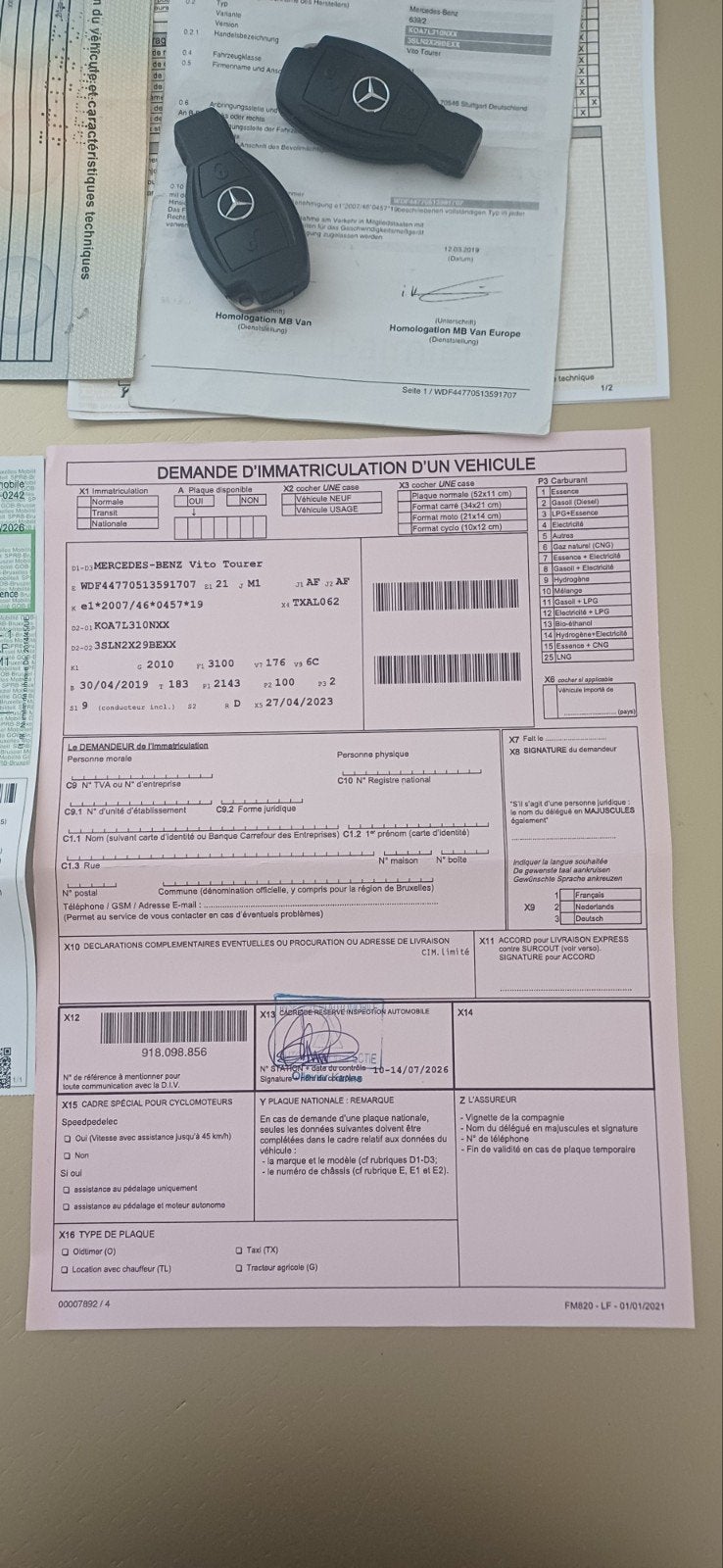 Mercedes vito, Achat, Euro 6, Boîte manuelle, Particulier