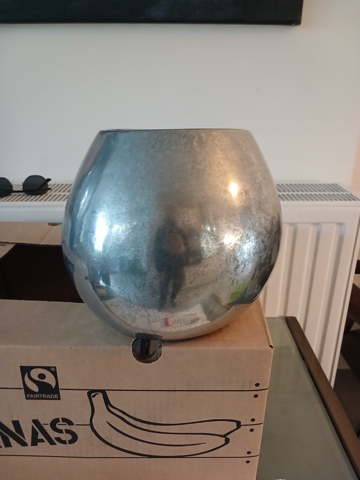 Vintage aluminium design pot / vaas – N.N.P. Sneek (Mid-Cent, Tuin en Terras, Gebruikt, Rond, Binnen, Minder dan 40 cm