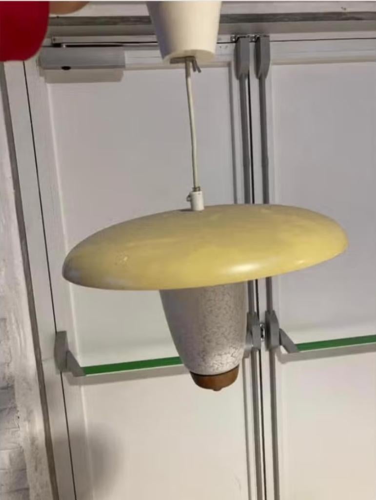 Zeldzame Vintage Hanglamp, Huis en Inrichting, Lampen | Hanglampen, Ophalen, Gebruikt, Glas