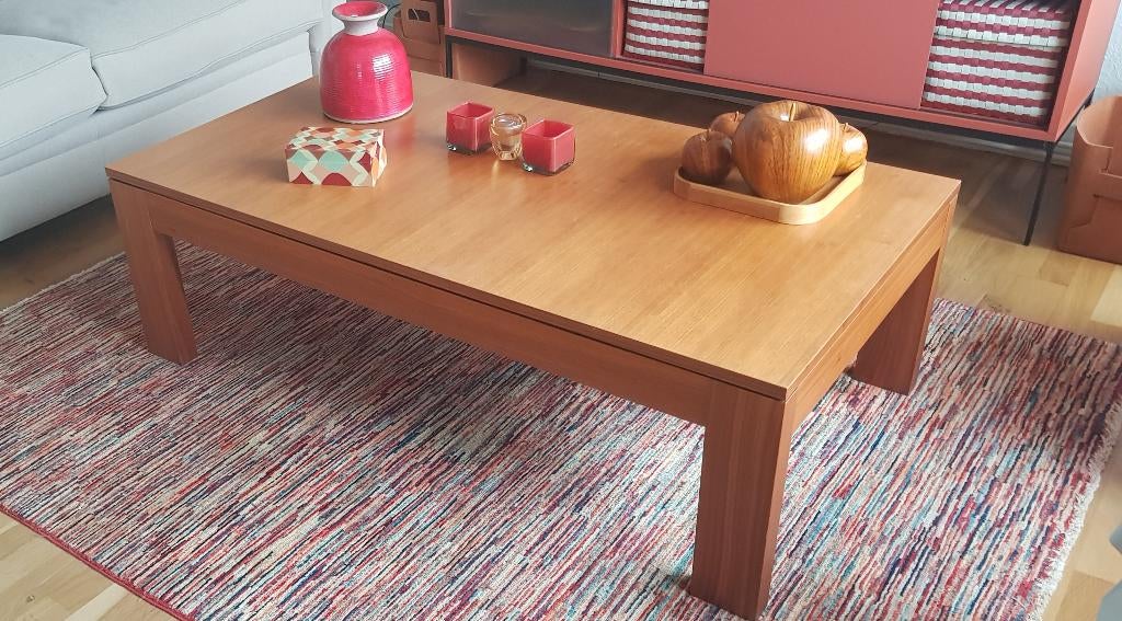 houten salontafel, eikenfineer, Huis en Inrichting, Ophalen, 100 tot 150 cm, 50 tot 100 cm, Zo goed als nieuw
