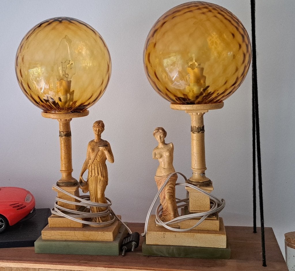 vintage neoklassieke of Art Deco tafellamp, Ophalen of Verzenden