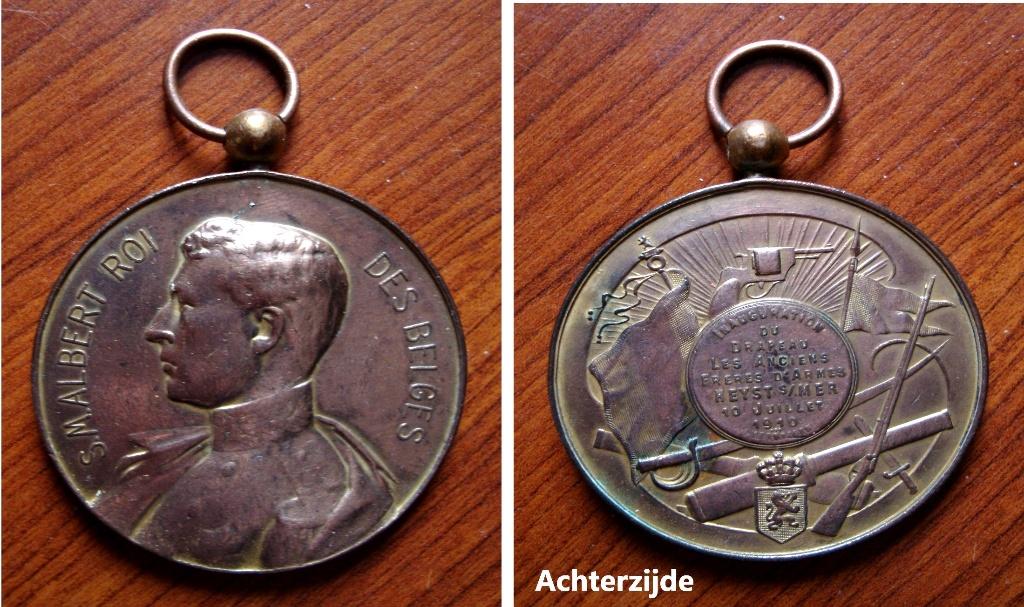 Medaille Vaandelfeest oud-wapenbroeders Heist aan zee 1910, Postzegels en Munten, Penningen en Medailles, Verzenden, Brons