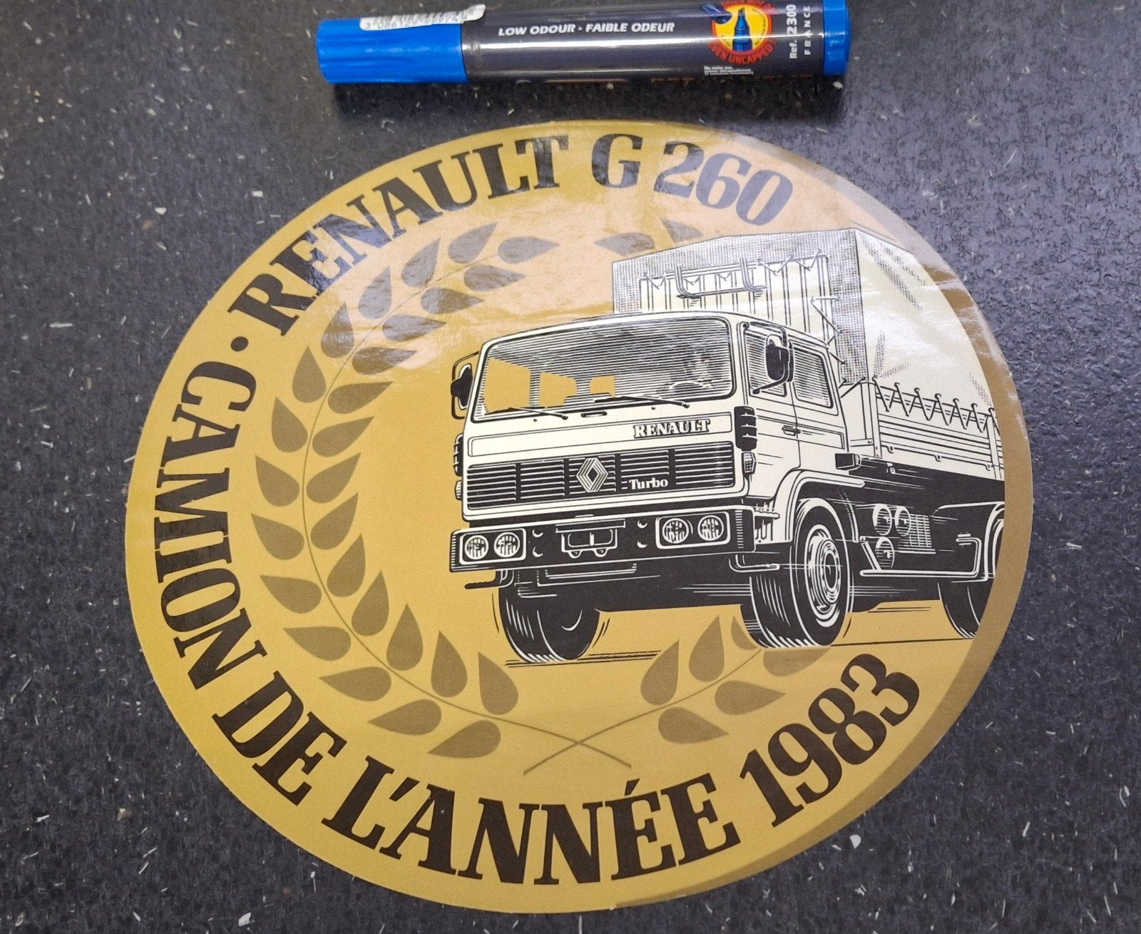 Grote sticker Truck vrachtwagen 1983 Renault G260, Collections, Enlèvement ou Envoi, Comme neuf, Voiture ou Moto