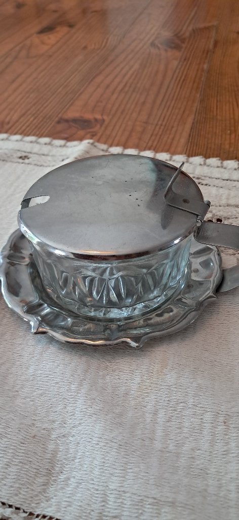 Schaaltje jamschaaltje kommetje met deksel vintage, Huis en Inrichting, Ophalen, Gebruikt, Schaal, Geribbeld