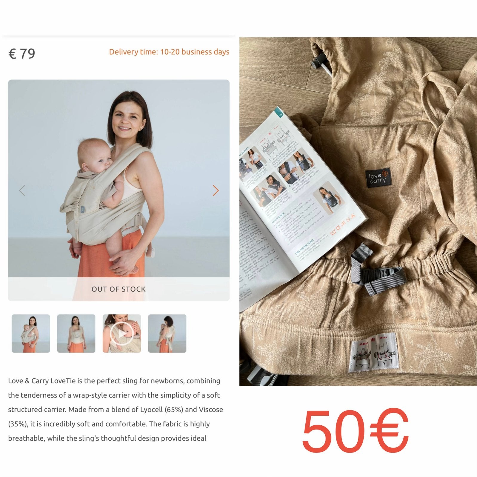 Baby Sling Draagzak, Enfants & Bébés, Enlèvement, Porte-bébé