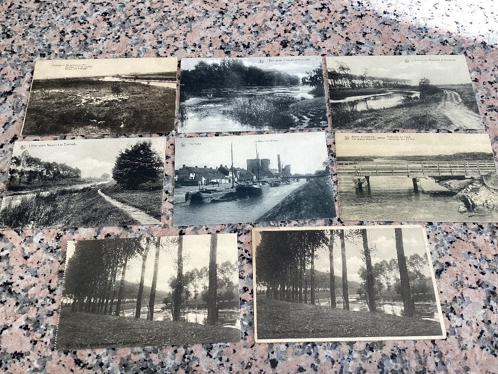 Lot de 8 cartes postales de la guerre DIKSMUIDE YSER, Collections, Enlèvement ou Envoi, Avant 1920, Affranchie, Flandre Occidentale