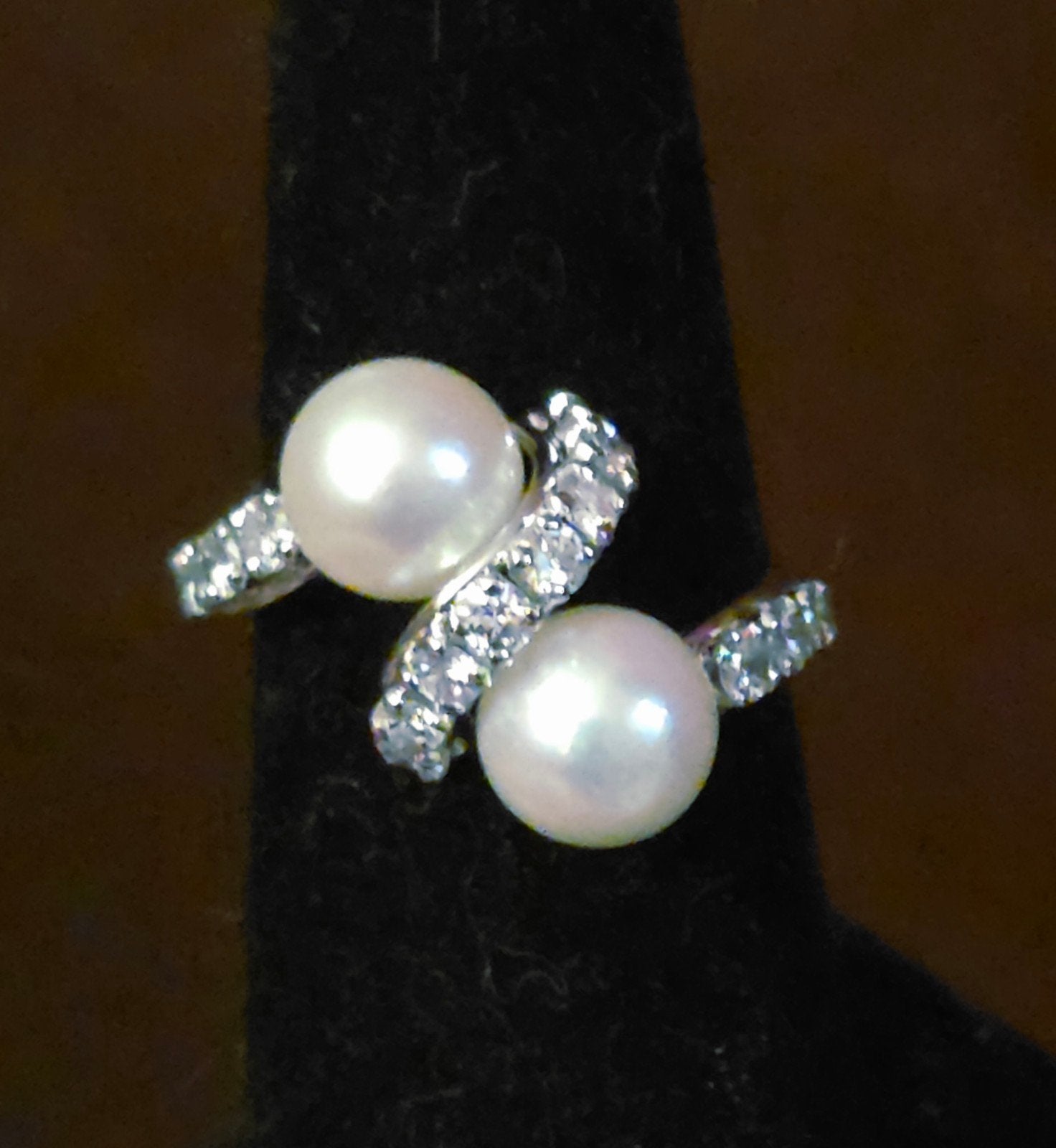 Exclusieve gouden ring met 2 parels en diamanten 0,52kt, Ophalen of Verzenden, Goud, Goud