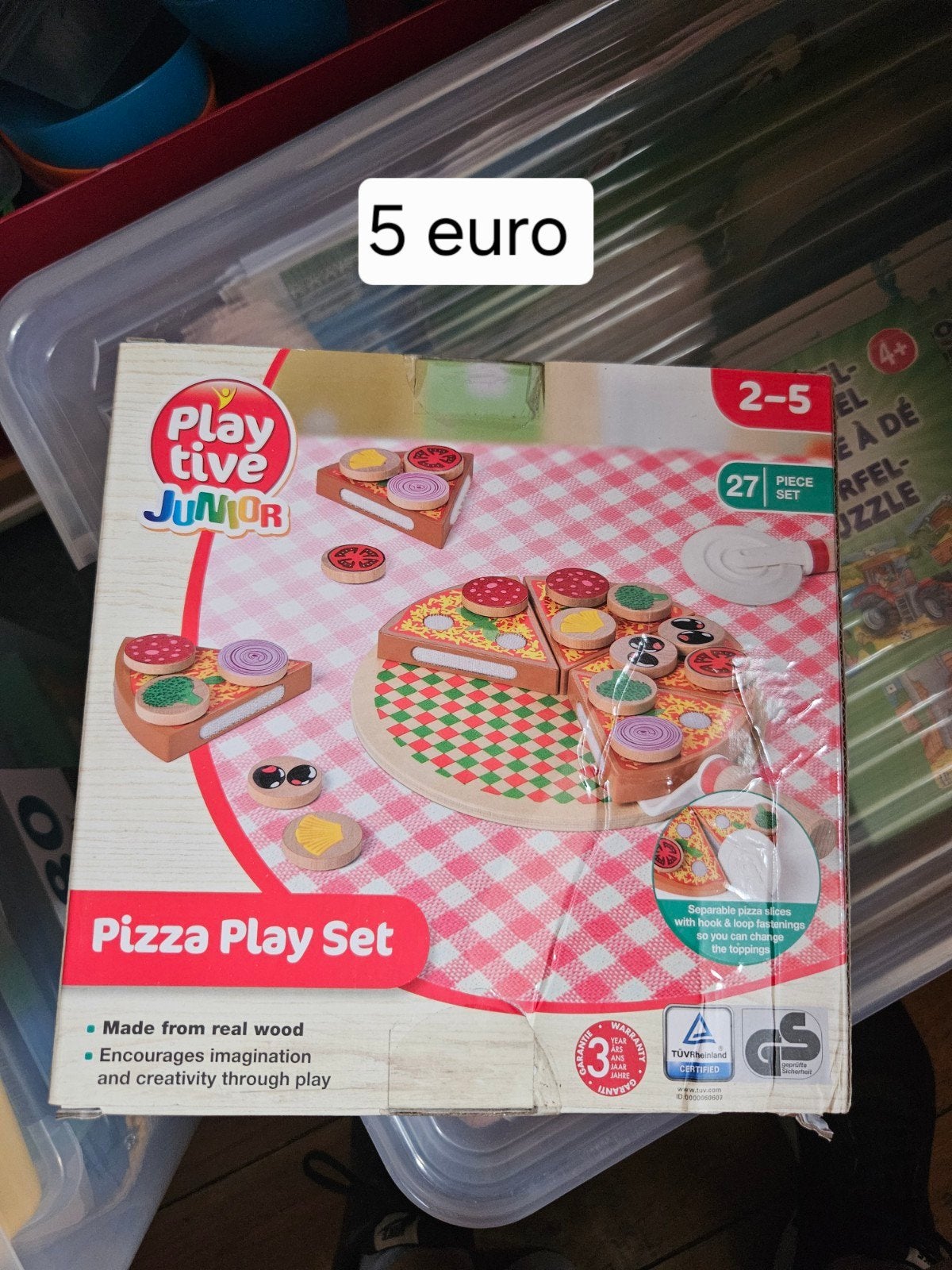houten pizza, Ophalen