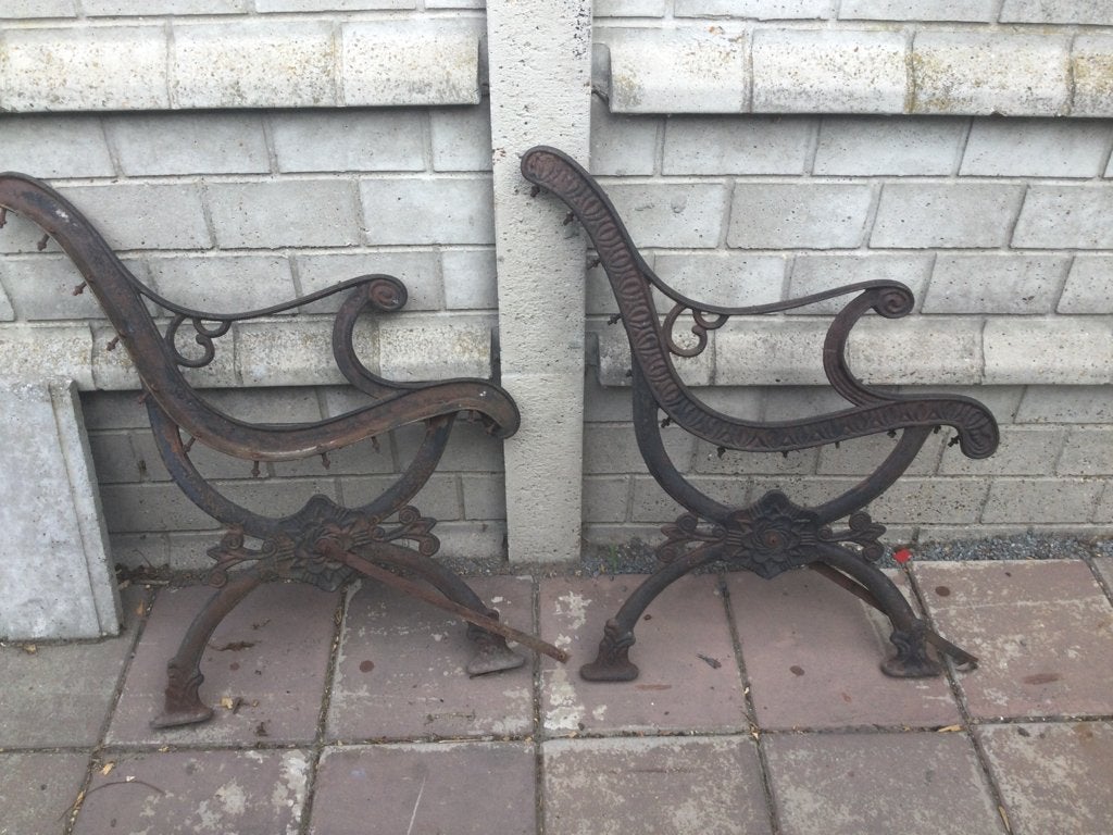 Gietijzer bankstel, Tuin en Terras, Ophalen, Gebruikt, Gietijzer, Overige typen