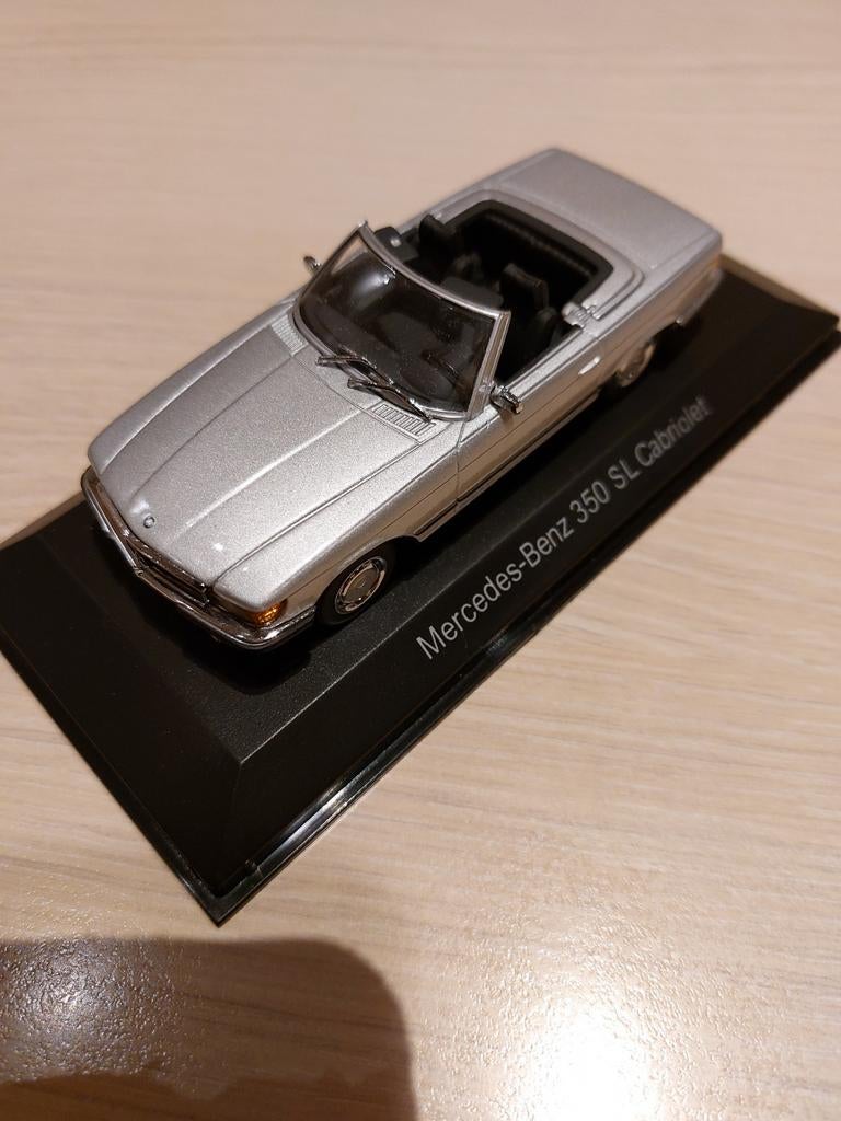 Minichamps Mercedes 350SL zilver 1:43 als nieuw, Enlèvement, MiniChamps
