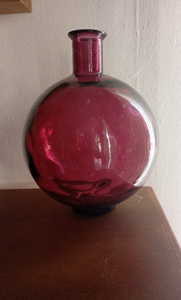 Vase, Verre recyclé, Verre, Neuf, Rouge
