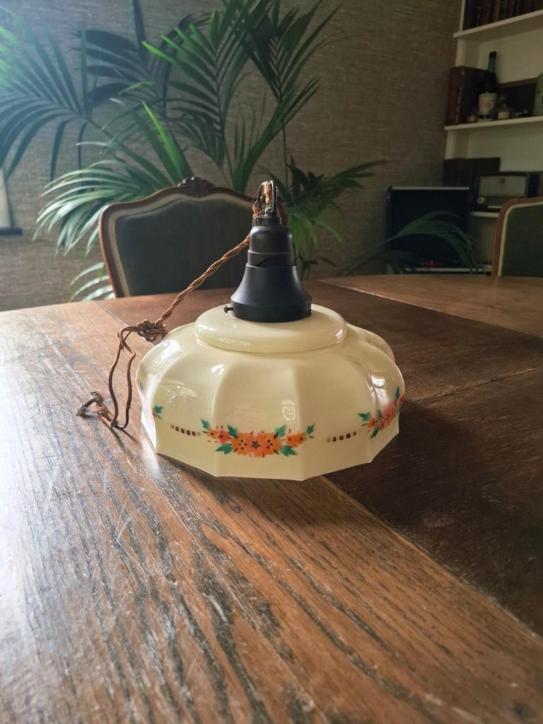 Vintage plafondlamp met bloemmotief, Huis en Inrichting, Ophalen of Verzenden