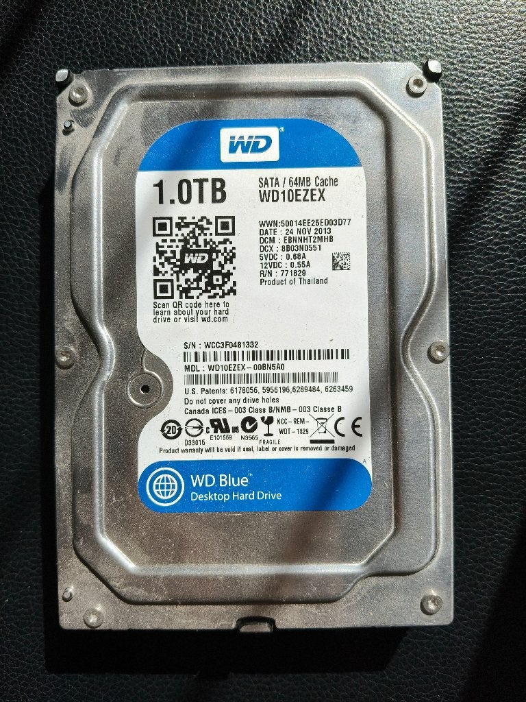 HDD WD10EZEX Blue series 1TB, Computers en Software, Harde schijven, Ophalen, SATA, HDD