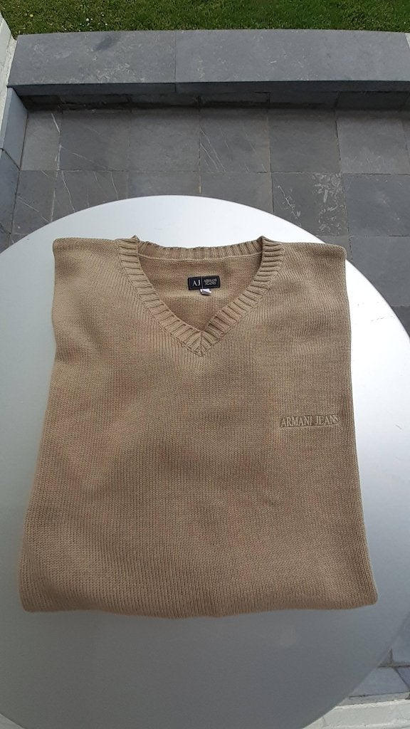Armani Jeans pull – XL – Made in Italy – nieuw, Maat 52/54 (L), Armani Jeans, Beige, Nieuw