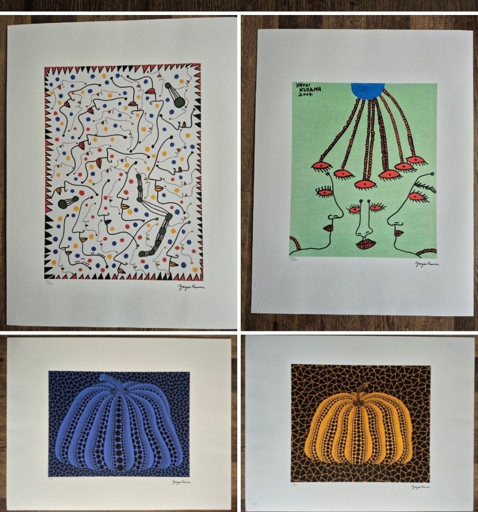 Yayoi Kusama Lithografie off set 50x65 cm 150€/4, Antiquités & Art, Enlèvement ou Envoi, Lithographie