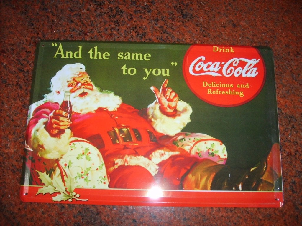Coca Cola reclamebord 20 x 30 cm plakkaat, Verzamelen, Ophalen of Verzenden, Zo goed als nieuw, Reclamebord