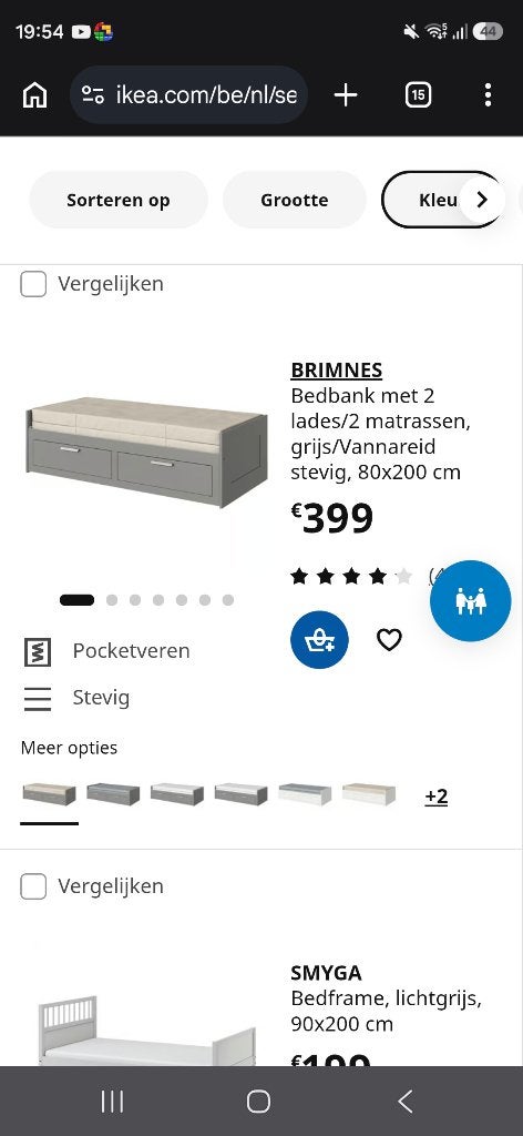 Lit à vendre, âgé de moins d'un an, Maison & Meubles, Gris, Comme neuf, Enlèvement, Bois