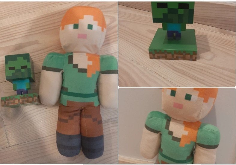 Minecraft knuffel en (led)lampje, Kinderen en Baby's, Ophalen of Verzenden, Zo goed als nieuw