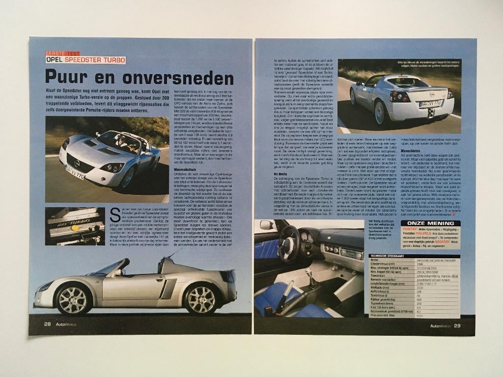 L'article : Opel Speedster turbo, Enlèvement ou Envoi, Comme neuf, Opel