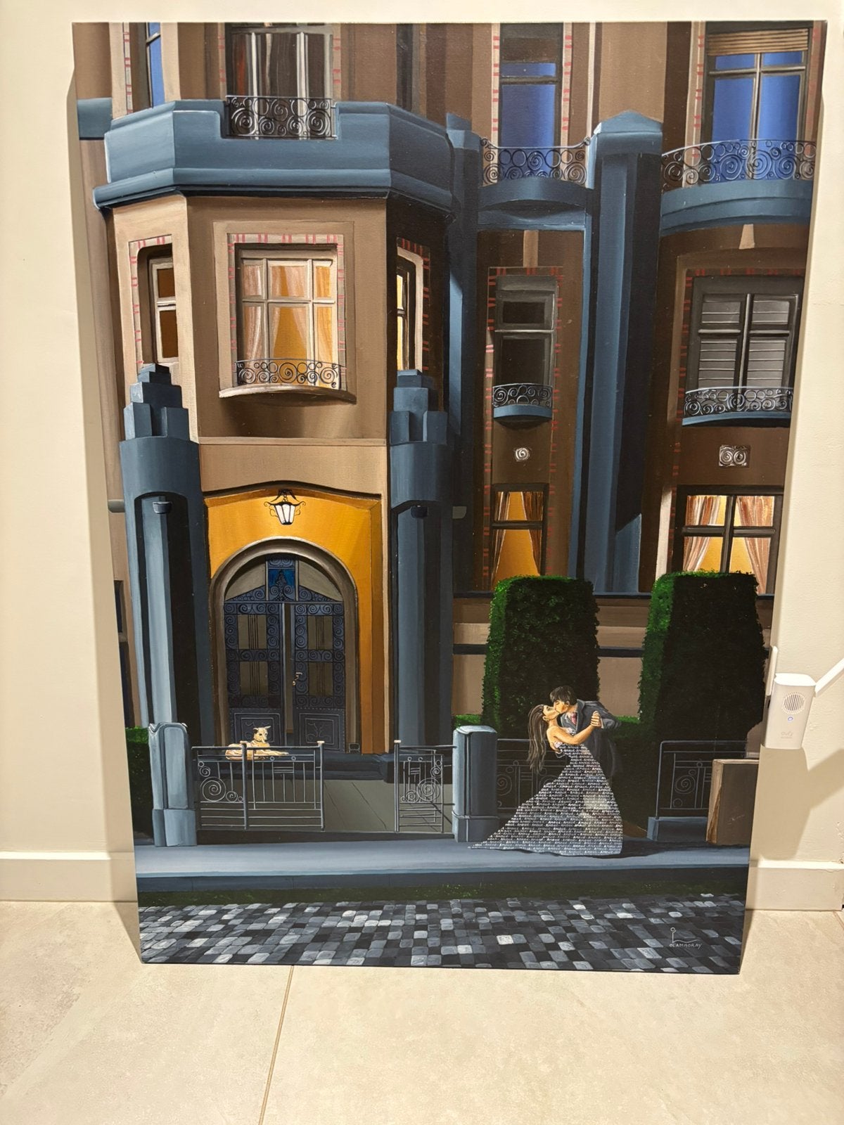 Olivier Lamboray le baiser œuvre unique sur toile (111x77cm), Antiquités & Art, Enlèvement ou Envoi