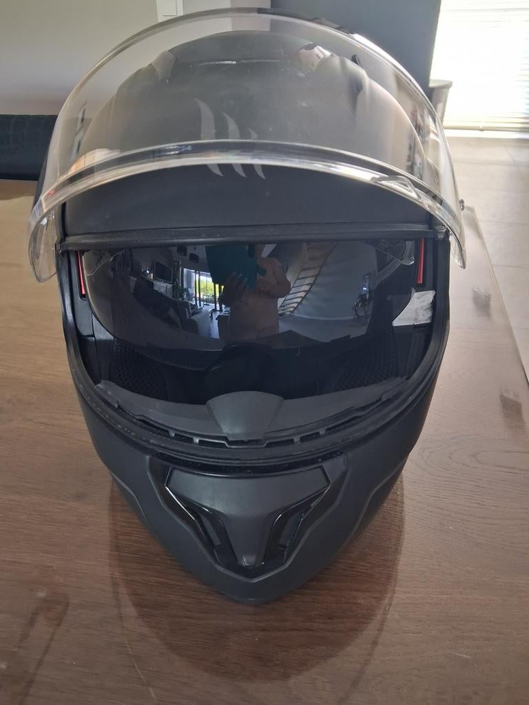 Helm met zonneklep-zo goed als nieuw- maat L 59/60, Fietsen en Brommers, Ophalen
