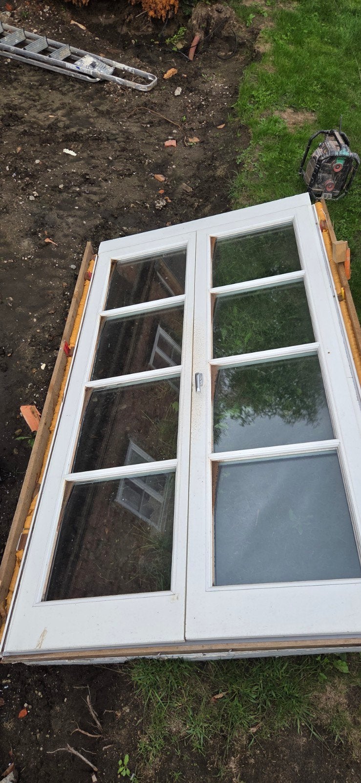 Raamdeur 220 x 125 , dubbel HR Glas, Ophalen