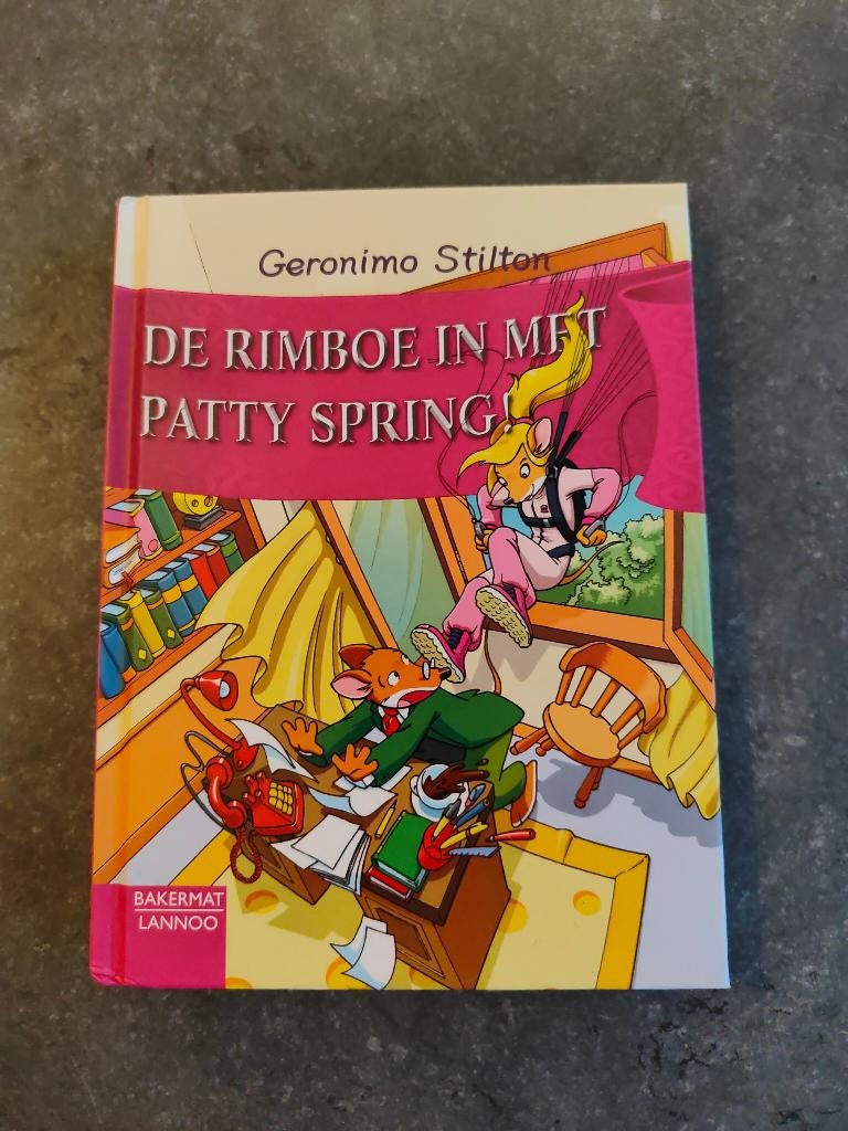 Boek Geronimo Stilton De rimboe in met Patty Spring!, Ophalen of Verzenden, Zo goed als nieuw, Geronimo Stilton, Fictie algemeen