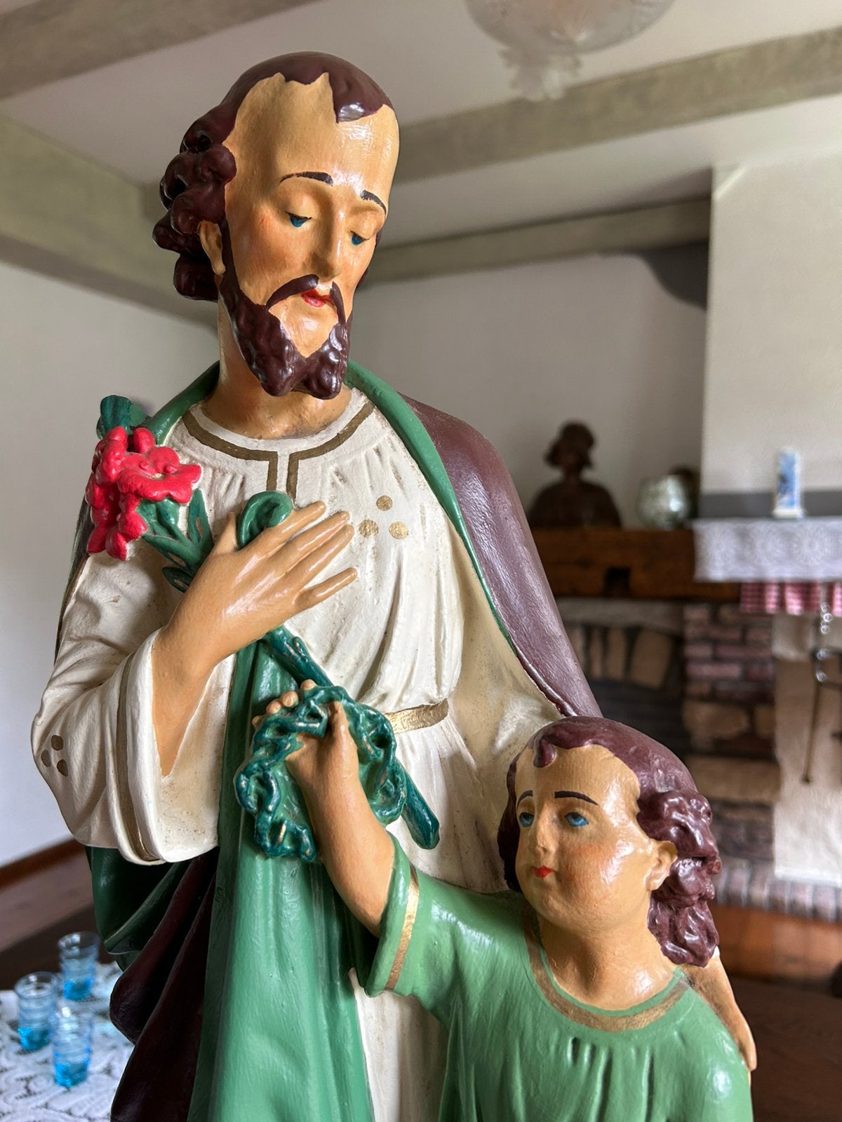 Sint - Jozef beeld met kind 62cm, Ophalen