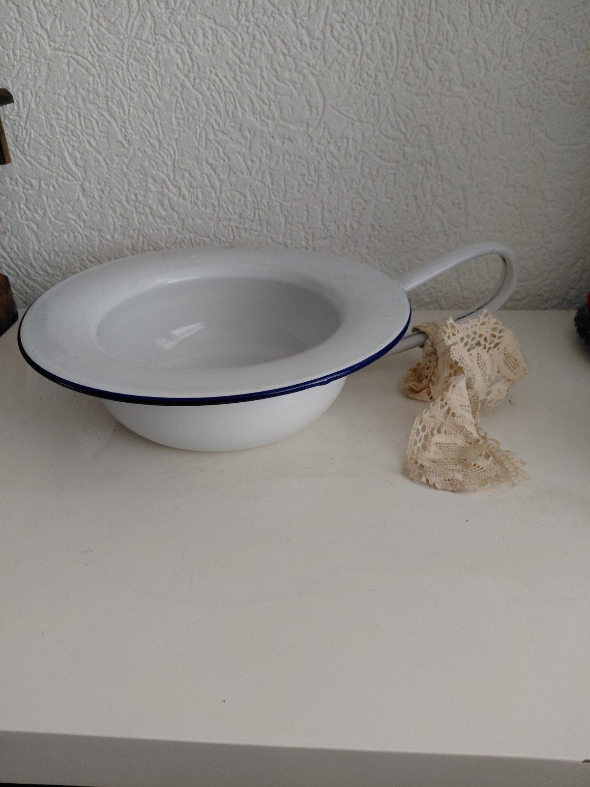 Vintage email ondersteek/bedpan, Antiquités & Art, Curiosités & Brocante, Enlèvement ou Envoi