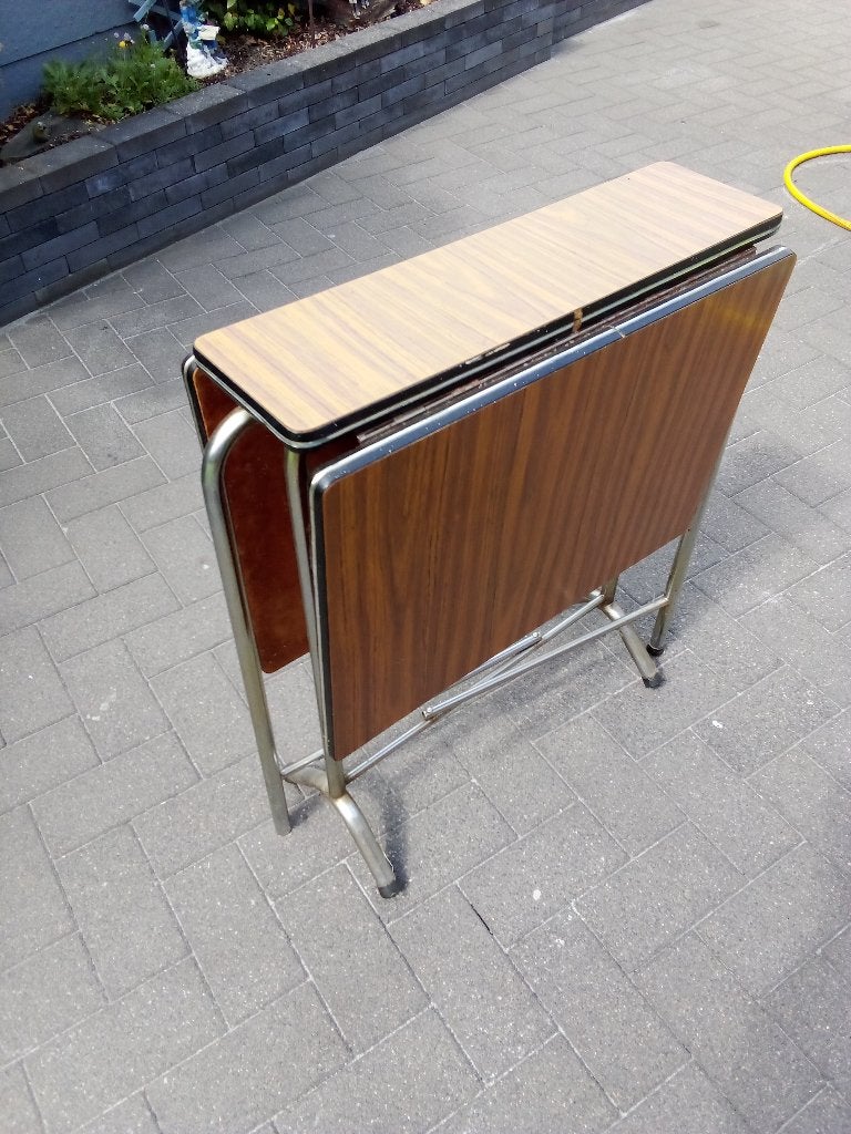 retro / vintage formico klaptafel bruin, Ophalen, Gebruikt