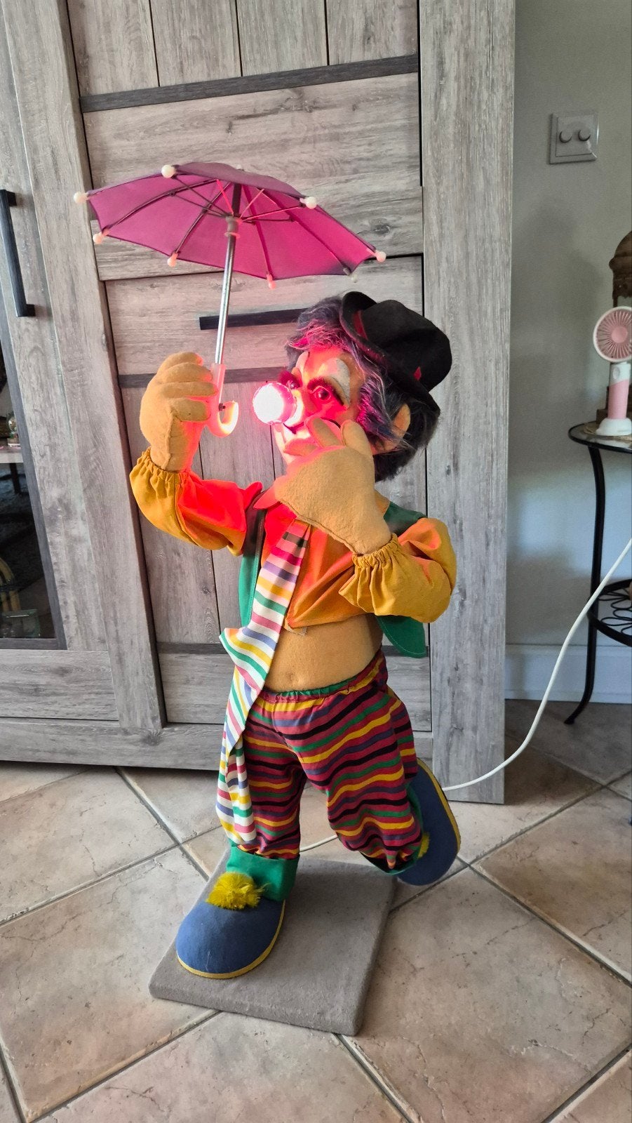 Vintage verlichte clown automaat, Ophalen