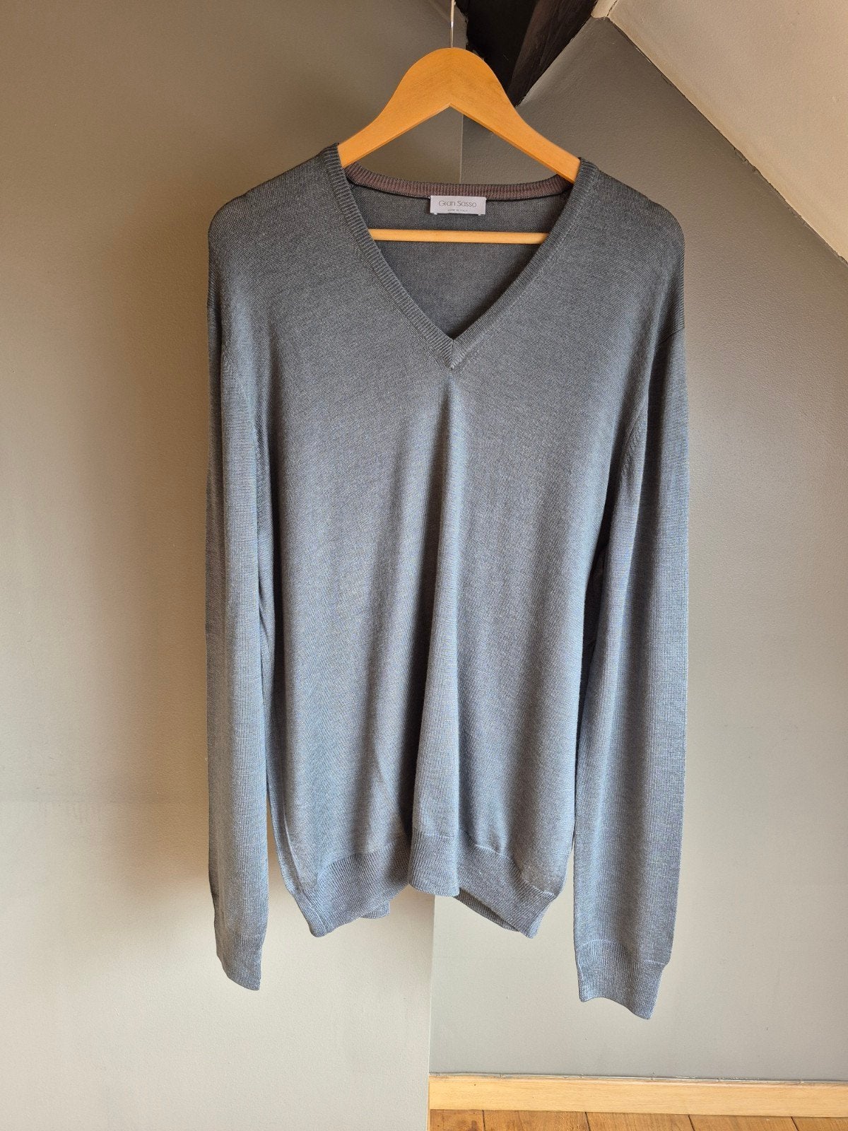Gran Sasso trui van wol en zijde voor heren, maat XXL, Maat 56/58 (XL), Ophalen of Verzenden, Grijs, Gran Sasso