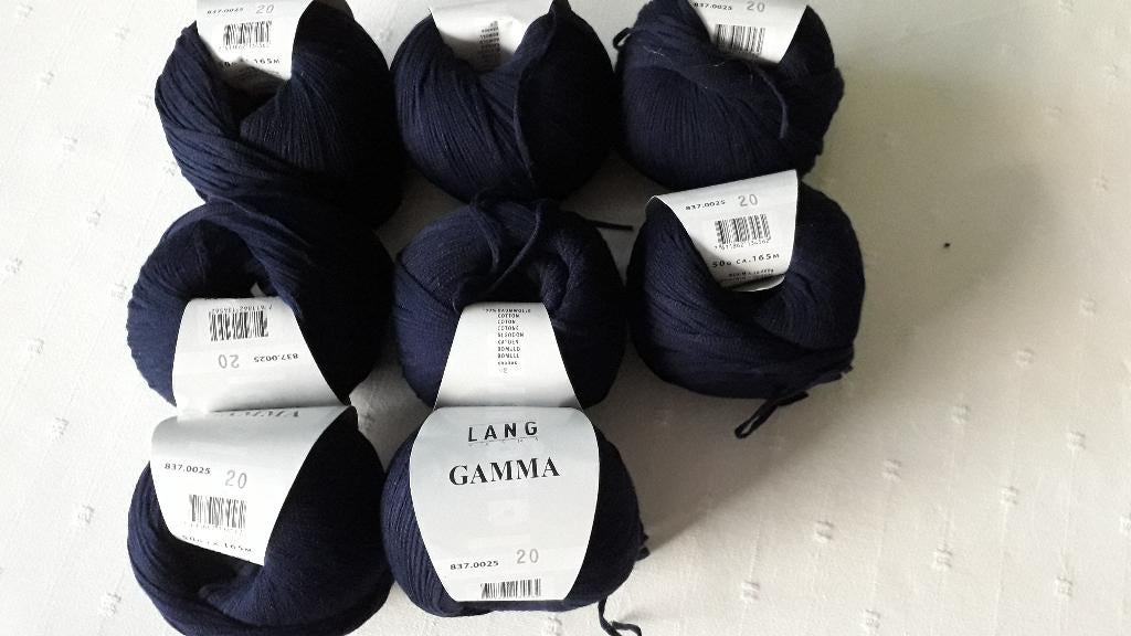 Gamma, garen Langyarns, 8 bollen donkerblauw 837.0025, Ophalen of Verzenden, Nieuw, Breien of Haken, Wol of Garen